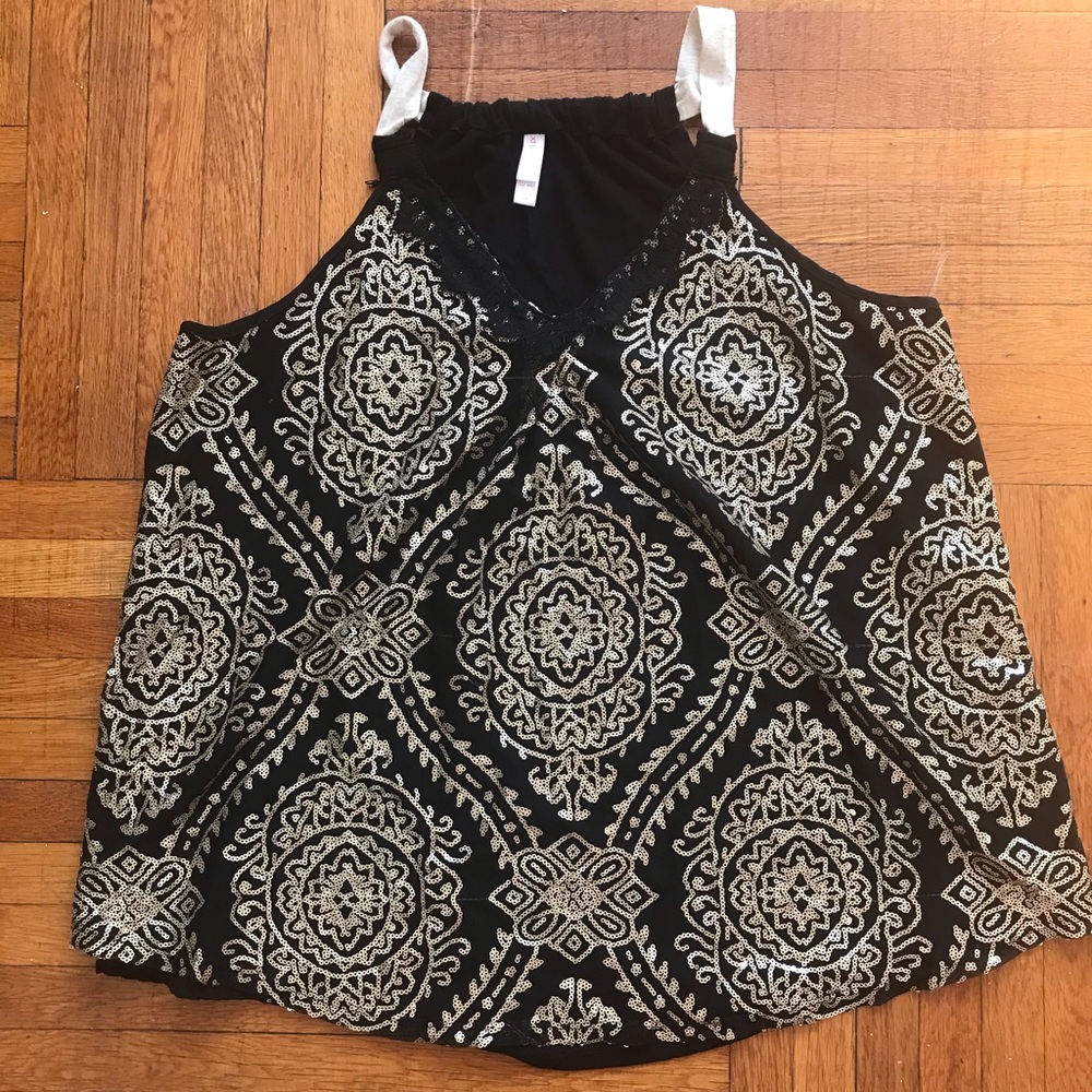 Gold sequined tank